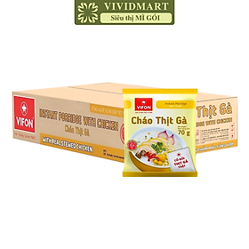 VIFON - Cháo Vifon 70g hương vị Thịt gà (có gói thịt gà thật), Vifon cháo gà Vifon, Cháo ăn liền Vifon (70g/gói)