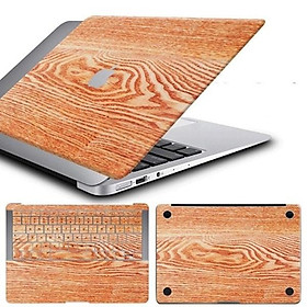 Bộ ba màng dán bảo vệ mặt trên + dưới + bàn phím chuyên dụng cho Apple MacBook Air(2017) - Màu nâu nhạt vân gỗ