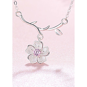 Trang sức Bạc - Bộ trang sức bạc nữ hoa mai pha lê tím [TS-BTS-HMT]