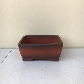 Chậu bonsai Chữ nhật mini đất nung gốm Bát tràng 1 size BM-38