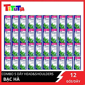 COMBO 5 dây Dầu Gội Head&Shoulders Bạc hà 