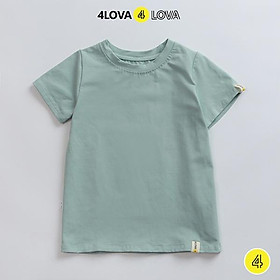 Áo thun cộc tay logo bé trai 4lova chất cotton co giãn cao cấp phong cách