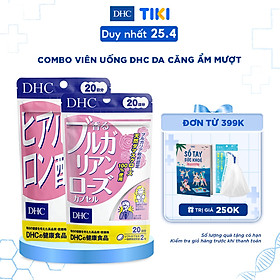 Combo Viên uống DHC Da Căng Ẩm Mượt 20 Ngày (Cấp nước 40 viên & Hoa hồng 40 viên)