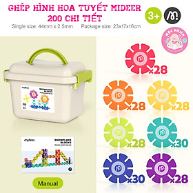 Đồ chơi lắp ghép hoa tuyết chính hãng Mideer - Snowflake Blocks MD1212 (200 chi tiết)