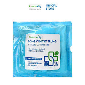 Bông viên tiệt trùng tiện dụng Pharmacity 2cm x 2cm