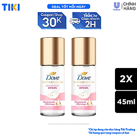 Combo 2 Lăn ngăn mùi tinh chất serum cao cấp Dove dành cho nữ với 3% Niacinamide mờ thâm thu nhỏ lỗ chân lông 45ml