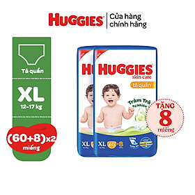 Combo 2 gói Tã/bỉm quần HUGGIES SKINCARE gói M76+8/L68/XL60/XXL54 (M56/L48/XL40/XXL36+8)