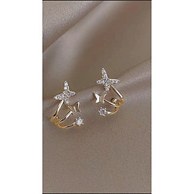 Bông tai bạc ta hồ điệp, Khuyên tai bạc ta con bướm xinh nạm đá-Minh Tâm Jewelry