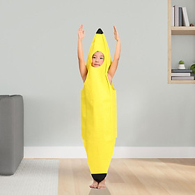 Banana Costume Dressing up Banana Suit Fruit Jumpsuit Halloween Costumes for Adults Kids Masquerade Show Party