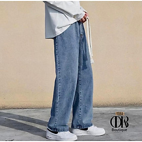 Quần jean ống rộng Unisex TOBA Boutique, quần đai chun, dây rút bản to, top xu hướng 2023, phong cách Hàn Quốc TBJ001