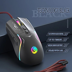 Chuột gaming chuyên game Vinetteam P19 thế hệ mới 2023 dành cho máy tính pc laptop 7200DPI, LED RGB nhiều chế độ hỗ trợ Macro điều chỉnh qua APP - hàng chính hãng - MÀU ĐEN