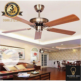 Quạt Trần Gắn Đèn Mã 001A Tặng Kèm Móc Cao Su Treo Quạt Động Cơ DC Tiết Kiệm Điện, Có Điều Từ Xa