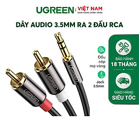 Dây audio 3,5mm ra 2 đầu rca dài 1,5m ugreen av116 10583 - hàng chính hãng