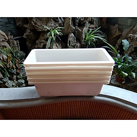 Bộ 5 chậu trồng rau, trồng hoa ban công Màu Trắng ( 48 x20x16 cm )