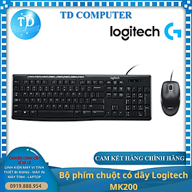 Bộ phím chuột có dây Logitech MK200 - Hàng chính hãng DGW phân phối