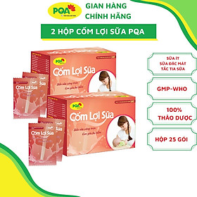 2 Hộp Cốm Lợi Sữa PQA Hỗ Trợ Bổ Khí Huyết, Tăng Chất Lượng Và Giảm Tắc Tia Sữa, Dùng Cho Phụ Nữ Đang Cho Con Bú Hộp 25 G