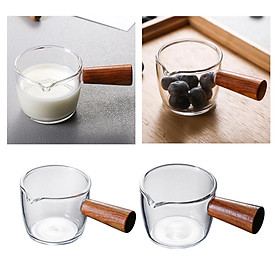 Transparent Coffee Mug Milk Cup Desktop Drinking Beverage 80ML+50ML
