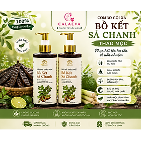 Combo Gội Xả Bồ Kết Sả Chanh thảo mộc phục hồi tóc hư tổn vì uốn nhuộm.