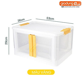 Mua Thùng đựng đồ đa năng gấp gọn & thiết kế cửa hông lấy đồ dễ dàng tiện lợi (có nắp đậy kín & bánh xe) 55 lít