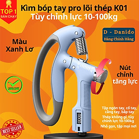 Bộ Kìm Bóp Tay Có Đếm Số Chọn Màu - Tập Gym, Cơ Bắp Cổ Tay Cao Cấp Tại Nhà Điều Chỉnh Lực Từ 5 -100kg Hãng Amalife