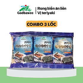 Combo 3 lốc tảo ăn liền Godbawee vị Teriyaki (Lốc 3 gói)