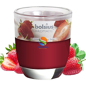 Ly nến thơm tinh dầu Bolsius Sweet Strawberry 105g QT024335 - hương dâu tây, nến trang trí, thơm phòng, thư giãn, Hỗ trợ khử mùi