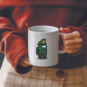 Ly cốc sứ in hình Among Us chú bộ đội