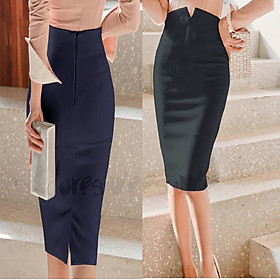 Chân Váy Bút Chì New Design Lưng Cao ,Ôm Body Thanh lịch Công Sở Vải Kaki Thun Co Giãn