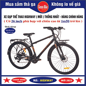 xe đạp thể thao tuaring Thống Nhất MTB 26-05 - Hightway   mẫu cải tiến mới 2023  - HÀNG CHÍNH HÃNG  TẶNG THÊM 1 BƠM XE  KHÓA DÂY MÃ SỐ  - Đen Mờ