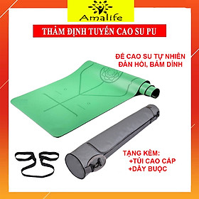 Thảm Tập Yoga Định Tuyến Da PU Cao Cấp Amalife + Túi Đựng Thảm Tập Yoga Định Tuyến + Dây Buộc Thảm Tập Yoga Định Tuyến