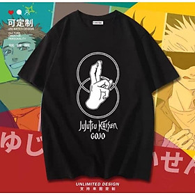 Áo Thun Tay Lửng Đen In Hình Anime Jujutsu Kaisen Gojo Satoru | FF STORE