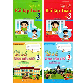 Sách - Combo Vở Ô Li Bài Tập Toán Lớp 3 + Vở Ô Li Theo Mẫu Chữ Lớp 3 (Bám Sát SGK Chân Trời Sáng Tạo) (Bộ 4 Cuốn) - HA