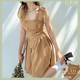 Đầm hai dây corset nâu vintage Siam Dress Gem Clothing SP060738