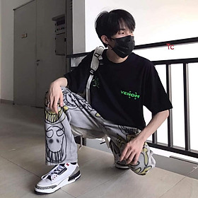 Áo Thun Đen Nam Nữ Venom Cộc Tay Dáng Rộng