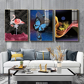 Mua Bộ 3 Tranh Decor Treo Tường Phòng Ngủ - Tranh Canvas 3 Bức Chim Và Hoa Đẹp