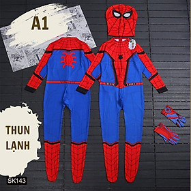 ĐỒ BỘ BÉ TRAI TAY DÀI HÌNH SIÊU NHÂN NHỆN SPIDERMAN TỪ 12