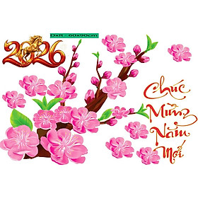 (HCM) Decal dán trang trí tết xuân Bính Ngọ 26 Binbin TTT26 decor văn phòng,nhà hàng, khách sạn