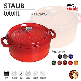 Mua Nồi gang tròn Staub 24cm – Màu đỏ Cherry
