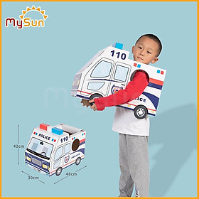Đồ chơi hóa trang cho bé tự lắp ghép làm hộp mô hình xe ô tô bằng giấy bìa carton