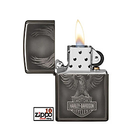Bật lửa Zippo 49044 Harley-Davidson Bar & Shield Logo Black Ice - Chính hãng 100%