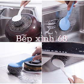 Mua Dụng cụ cọ xoong nồi có tay cầm - Cán cọ bếp  cọ rửa bát đĩa thông minh - Miếng bọt biển  miếng chà vệ sinh