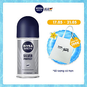 Lăn Ngăn Mùi NIVEA MEN Silver Protect Phân Tử Bạc Giảm 99.9% Vi Khuẩn Gây Mùi (50ml) - 83778