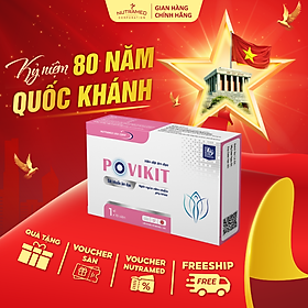Viên đặt Povikit hỗ trợ giảm viêm cô bé do nhiễm vi khuẩn, nấm ngứa, mùi hôi - Nutramed (10 viên)