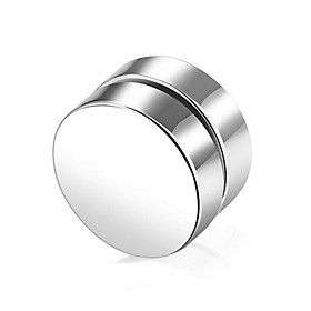 Khuyên tai nam châm/ bông tai nam nữ không cần bấm lỗ (1 chiếc) màu bạc