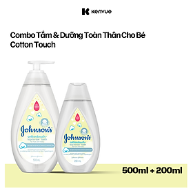 Bộ sữa tắm gội 500ml & sữa dưỡng ẩm 200ml Johnson's mềm mịn Cotton touch - 540017256