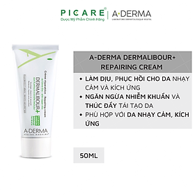 Kem Làm Dịu Da Và Kháng Khuẩn A-Derma Cho Da Nhạy Cảm, Dễ Kích Ứng, Ngứa, Tróc Vảy, Hăm Tã Dermalibour Cream (50ml)