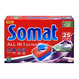 Combo 2 hộp Viên rửa bát và làm bóng cao cấp Somat All in 1 Extra 10 Multi - AKTIV 25 Viên - Đức