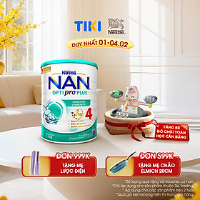 Sữa bột Nestlé NAN OPTIPRO PLUS 4 1500g/lon với 5HMO Giúp tiêu hóa tốt + Tăng cường đề kháng (2 - 6 tuổi) - Tặng Đồ chơi toán học cân bằng