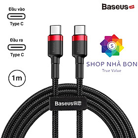 Dây cáp sạc nhanh Type-C truyền data tốc độ cao Baseus Cafule Type C to Type C PD cho Smartphone / Tablet / Macbook / Laptop Type C dài 1M (3A, 60W, Sạc nhanh PD, Sạc nhanh QC 4.0 Quick Charge) - hàng chính hãng