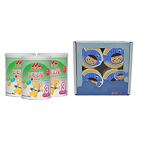 Combo 3 hộp sữa Morinaga số 3 Kodomil hương 850gr + tặng 4 hủ ruốc cá hồi Meiwa (vị ngẫu nhiên)